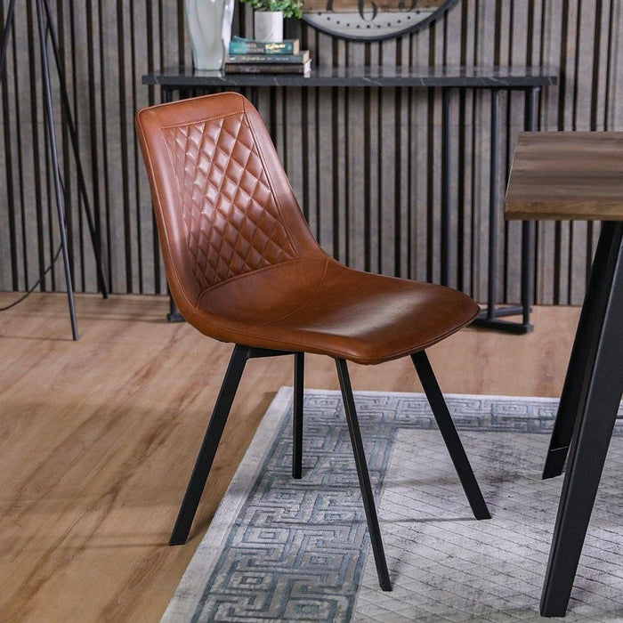 Gideon Dining Chair Set of 2 - Natural Oak/Brown