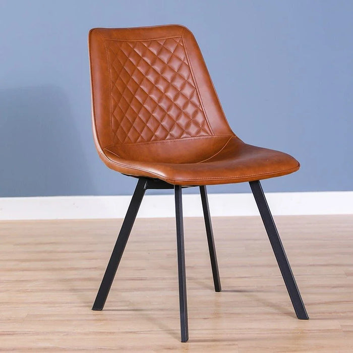 Gideon Dining Chair Set of 2 - Natural Oak/Brown