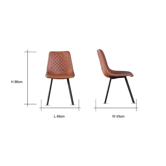 Gideon Dining Chair Set of 2 - Natural Oak/Brown