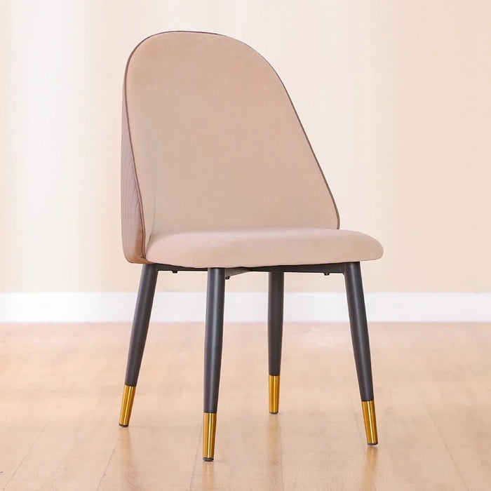 Flamingo Dining Chair Set of 2 - Grey Marble/Brown