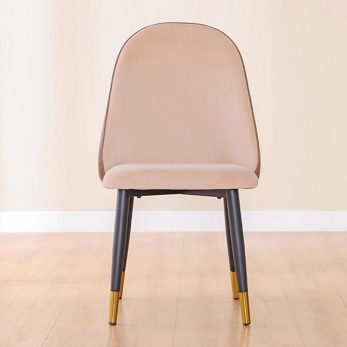 Flamingo Dining Chair Set of 2 - Grey Marble/Brown