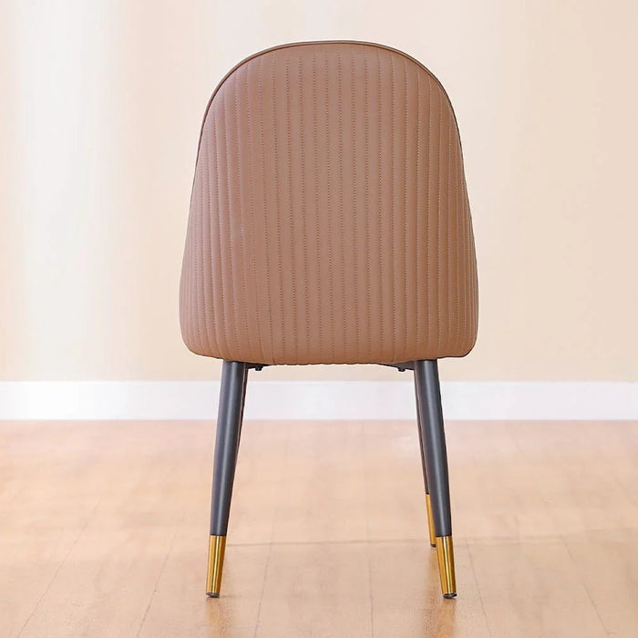 Flamingo Dining Chair Set of 2 - Grey Marble/Brown