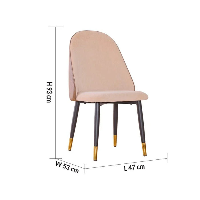 Flamingo Dining Chair Set of 2 - Grey Marble/Brown