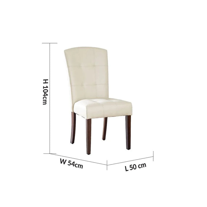 Brody Dining Chair Set of 2-Beige/Dark Walnut