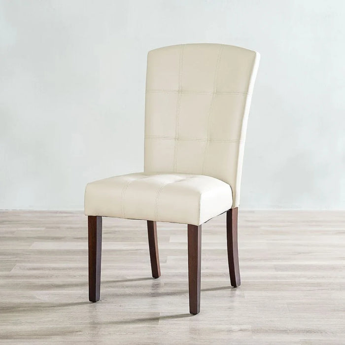 Brody Dining Chair Set of 2-Beige/Dark Walnut
