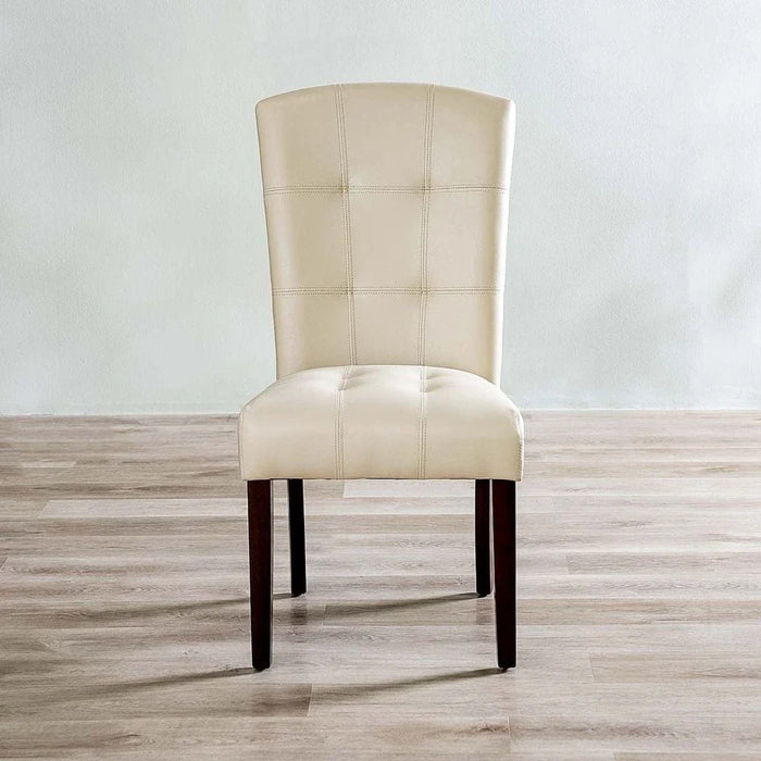 Brody Dining Chair Set of 2-Beige/Dark Walnut