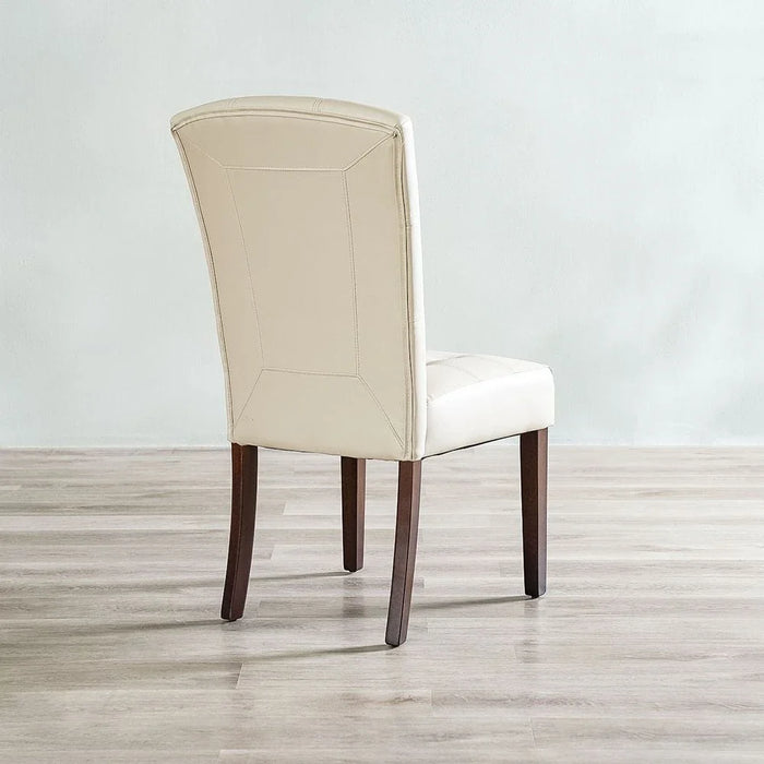 Brody Dining Chair Set of 2-Beige/Dark Walnut