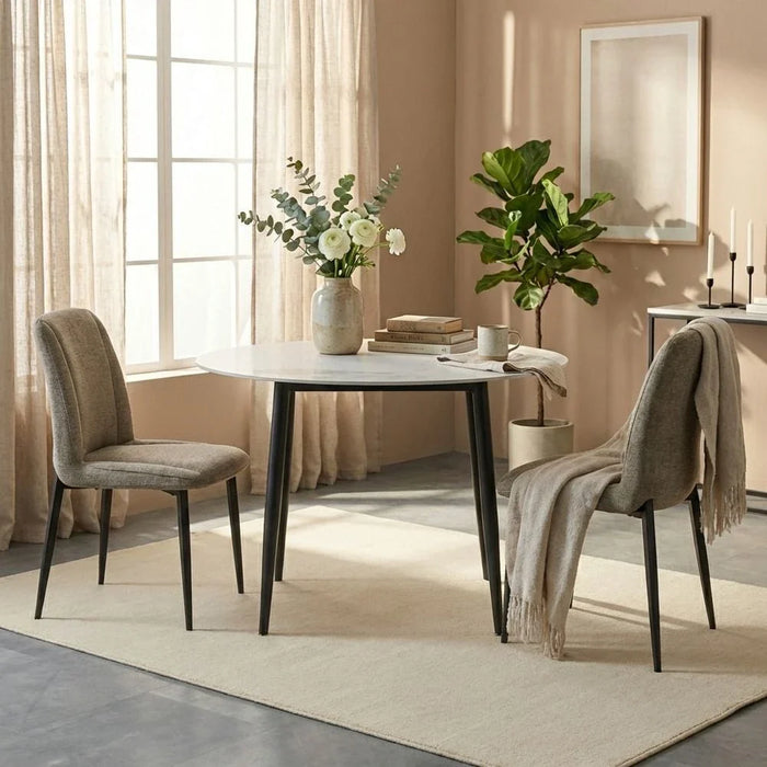Calus Dining Chair-Set of 2-Light Brown-With 2-Year Warranty