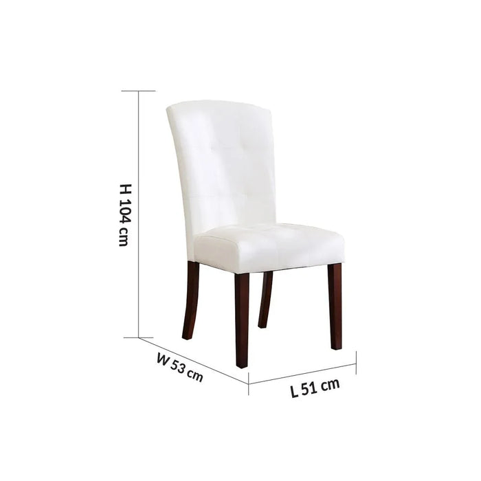 Brody Dining Chair Set of 2-White/Dark Walnut-With 2-Year Warranty