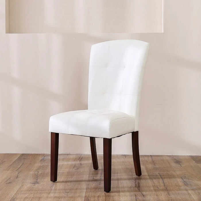 Brody Dining Chair Set of 2-White/Dark Walnut-With 2-Year Warranty