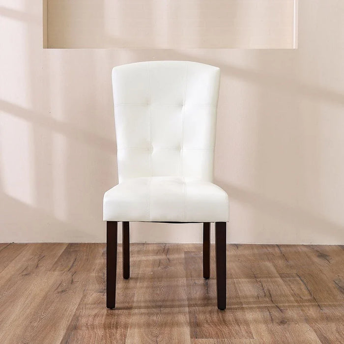 Brody Dining Chair Set of 2-White/Dark Walnut-With 2-Year Warranty