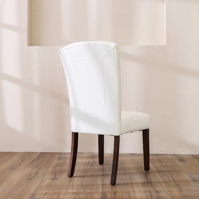 Brody Dining Chair Set of 2-White/Dark Walnut-With 2-Year Warranty