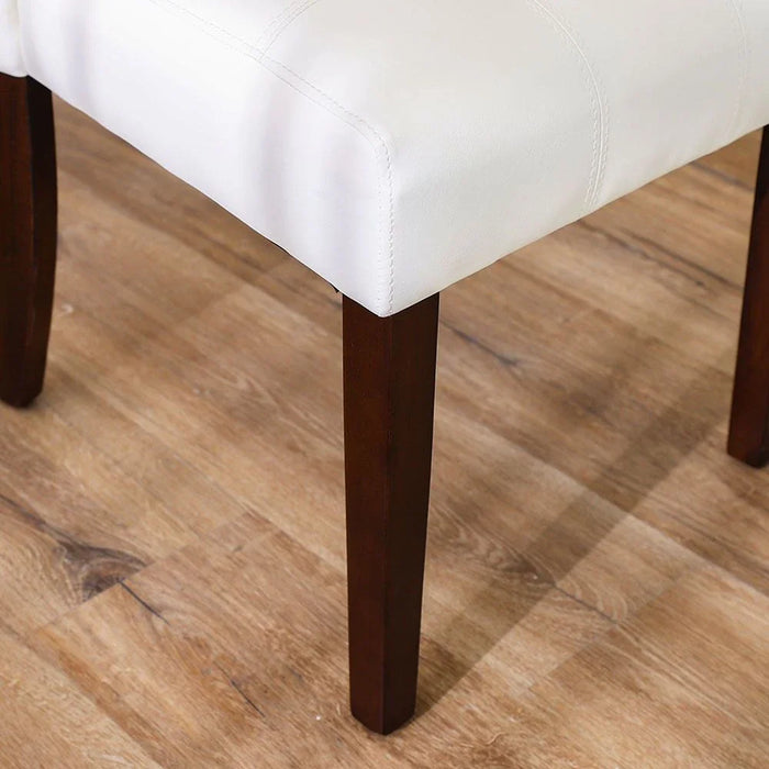 Brody Dining Chair Set of 2-White/Dark Walnut-With 2-Year Warranty