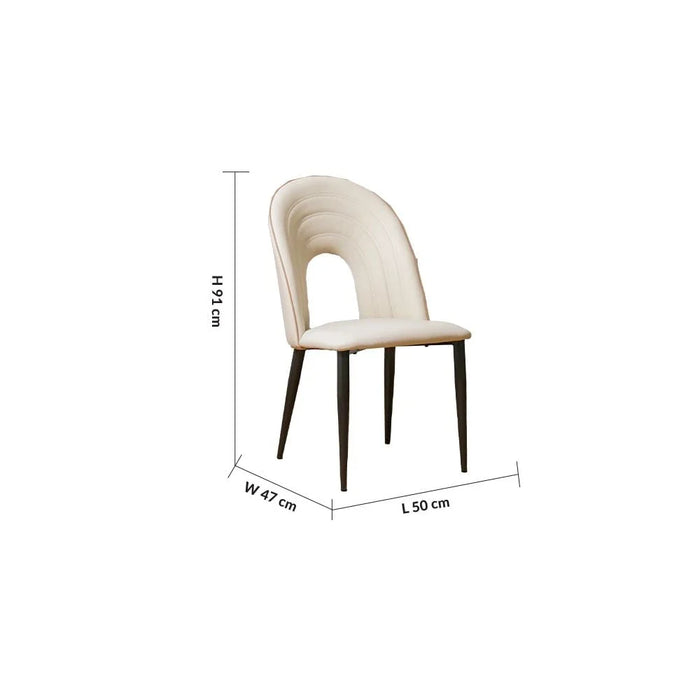 Almanza Dining Chair - Set of 2 - Beige - With 2-Year Warranty