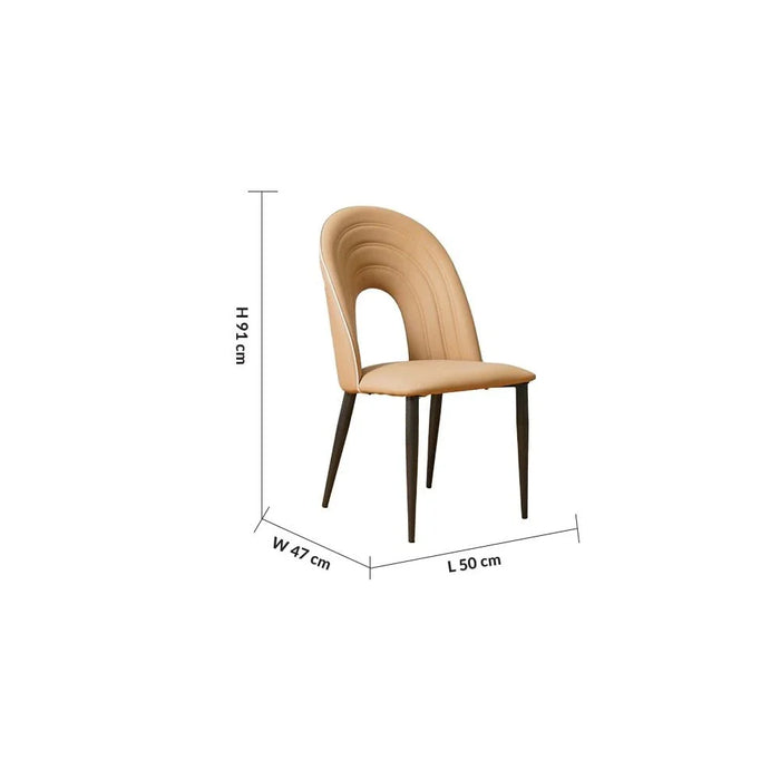 Almanza Dining Chair - Set of 2 - Light Brown - With 2-Year Warranty
