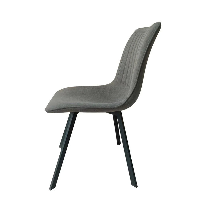 Alleria Set of 2 Dining Chairs - Grey/Black - With 2-Year Warranty