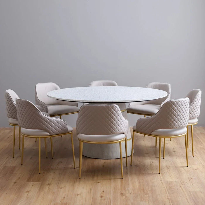 Margaret Dining Chair - Set of 2 - Beige/Gold - With 3-Year Warranty