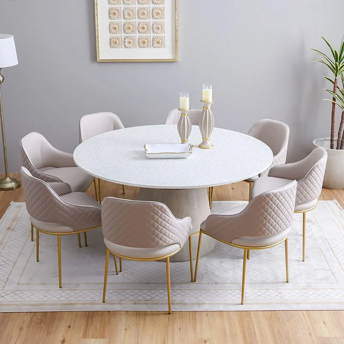 Margaret Dining Chair - Set of 2 - Beige/Gold - With 3-Year Warranty