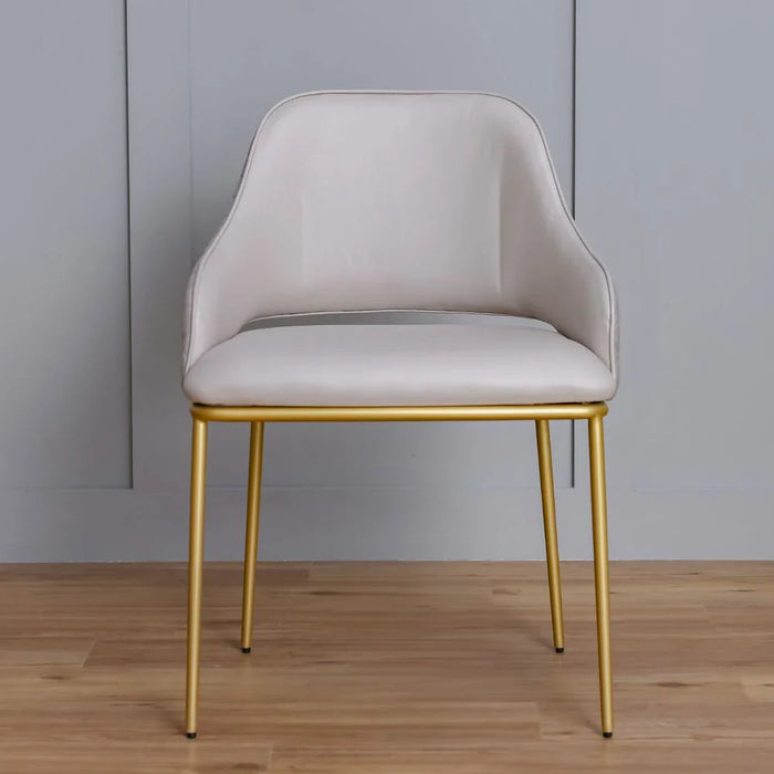 Margaret Dining Chair - Set of 2 - Beige/Gold - With 3-Year Warranty