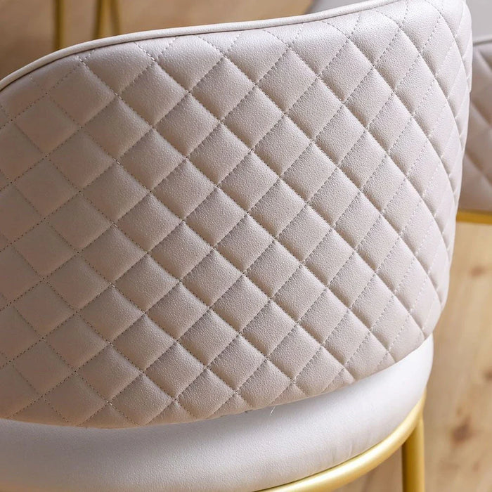 Margaret Dining Chair - Set of 2 - Beige/Gold - With 3-Year Warranty