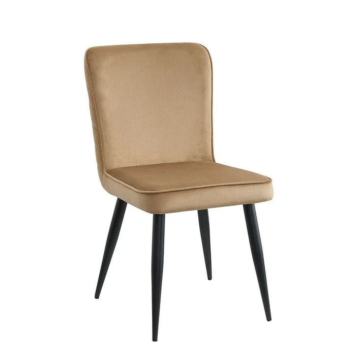 Santiago Set of 2 Fabric Dining Chairs - Taupe/Black - With 2-Year Warranty
