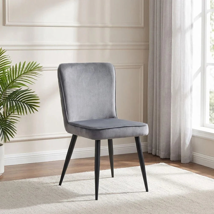 Santiago Fabric Dining Chair Set Of 2- D. Grey/Black