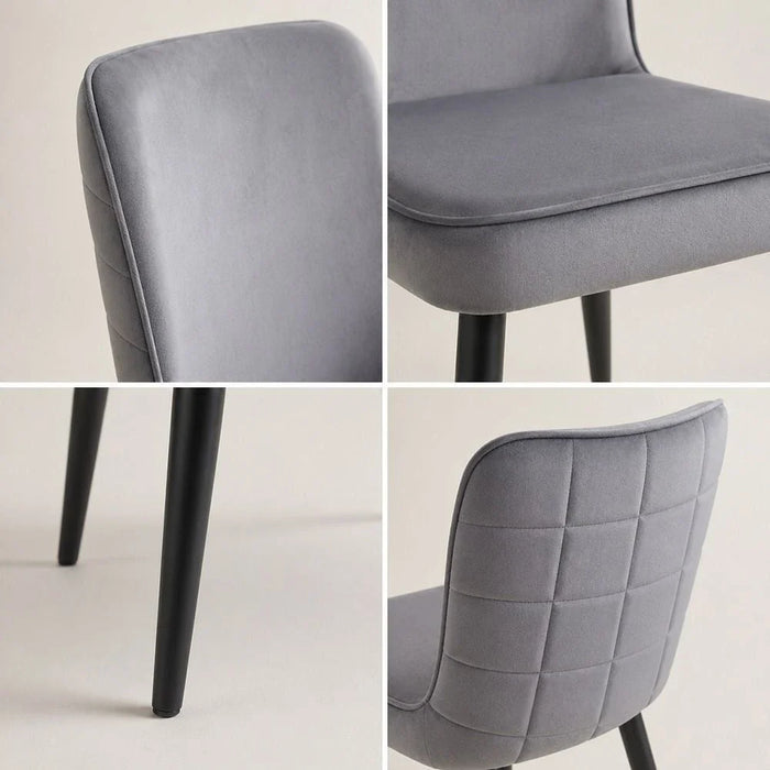 Santiago Fabric Dining Chair Set Of 2- D. Grey/Black