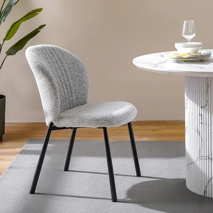 Davion Set of 2 Dining Chairs - Light Grey - With 2-Year Warranty