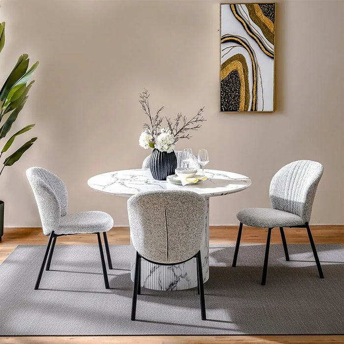 Davion Set of 2 Dining Chairs - Light Grey - With 2-Year Warranty
