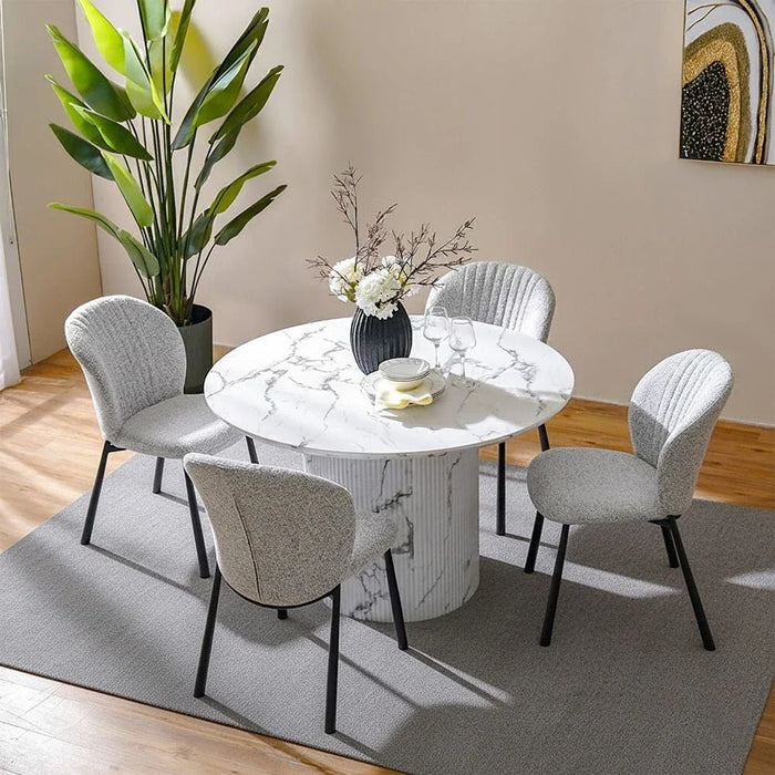 Davion Set of 2 Dining Chairs - Light Grey - With 2-Year Warranty