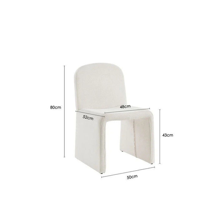 Nordomi Dining Chair - Set of 2 - Cream - With 2-Year Warranty