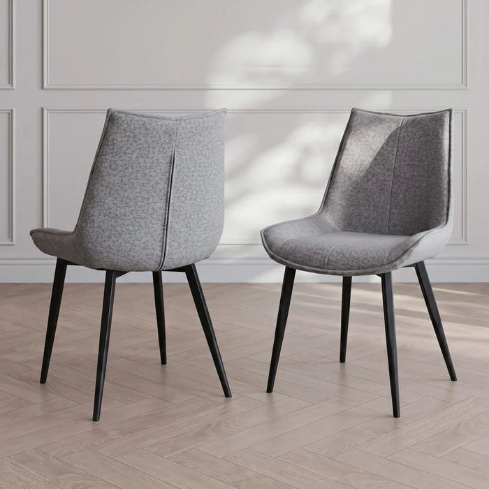 Wellington Dining Chair Set Of 2-Grey/Black