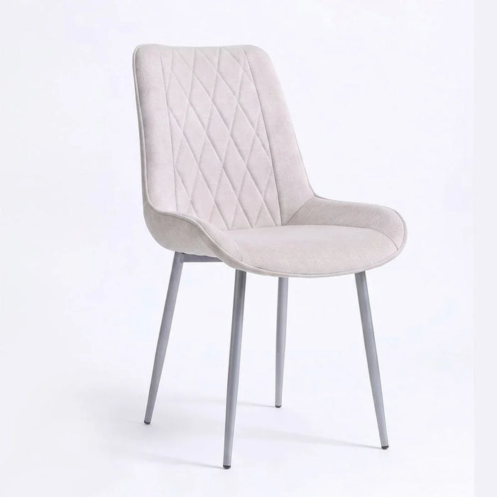 Wellington Dining Chair Set Of 2-Beige/Silver