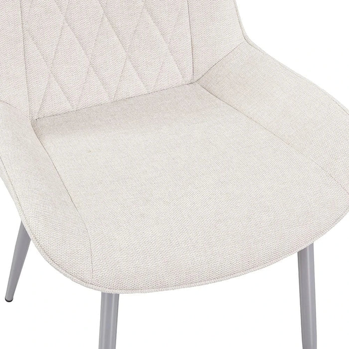 Wellington Dining Chair Set Of 2-Beige/Silver