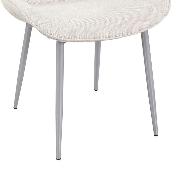 Wellington Dining Chair Set Of 2-Beige/Silver