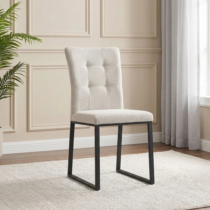 Midland Dining Chair Set of 2 - Beige/Black