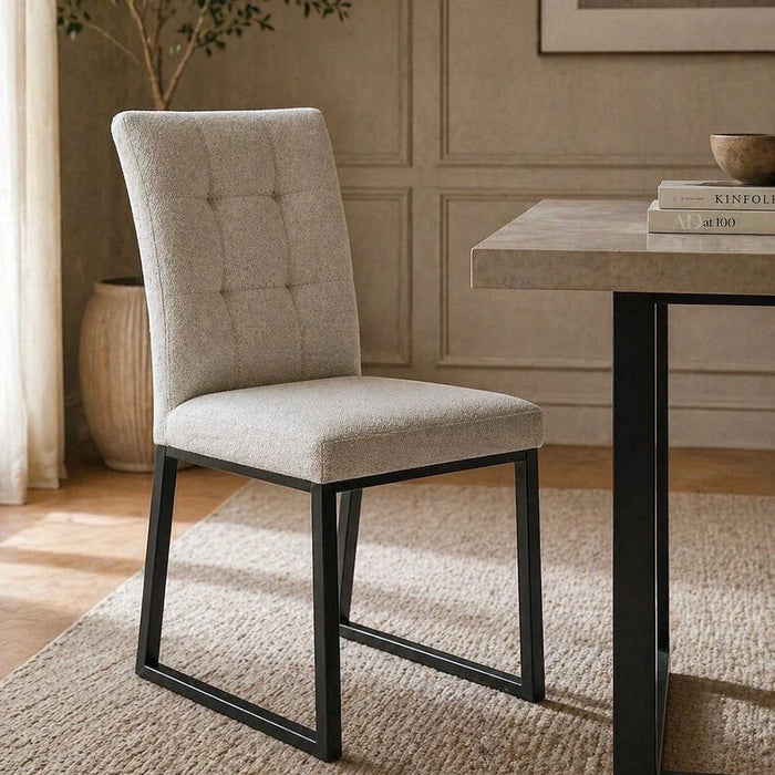 Midland Dining Chair Set of 2 - Beige/Black