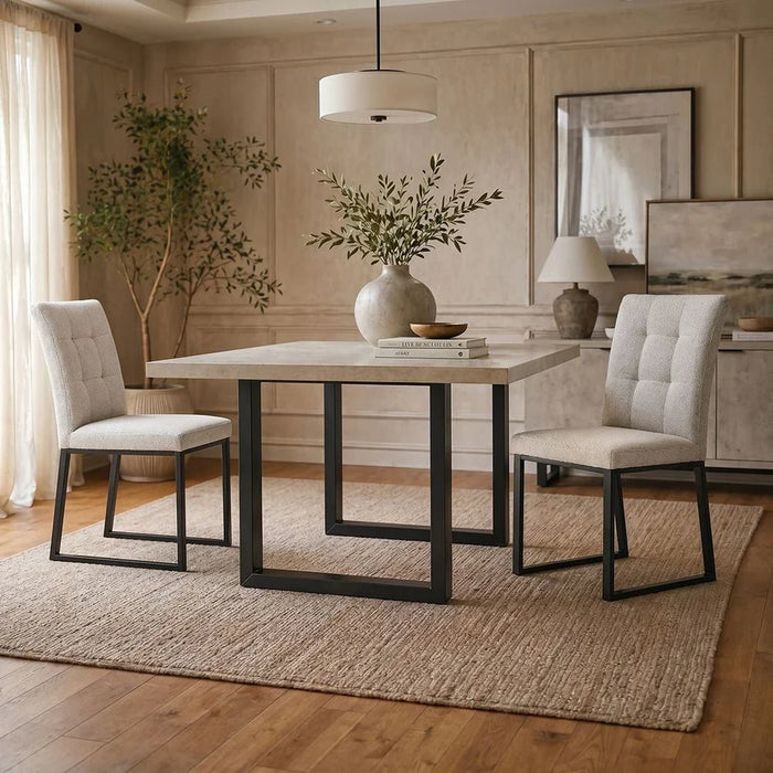 Midland Dining Chair Set of 2 - Beige/Black