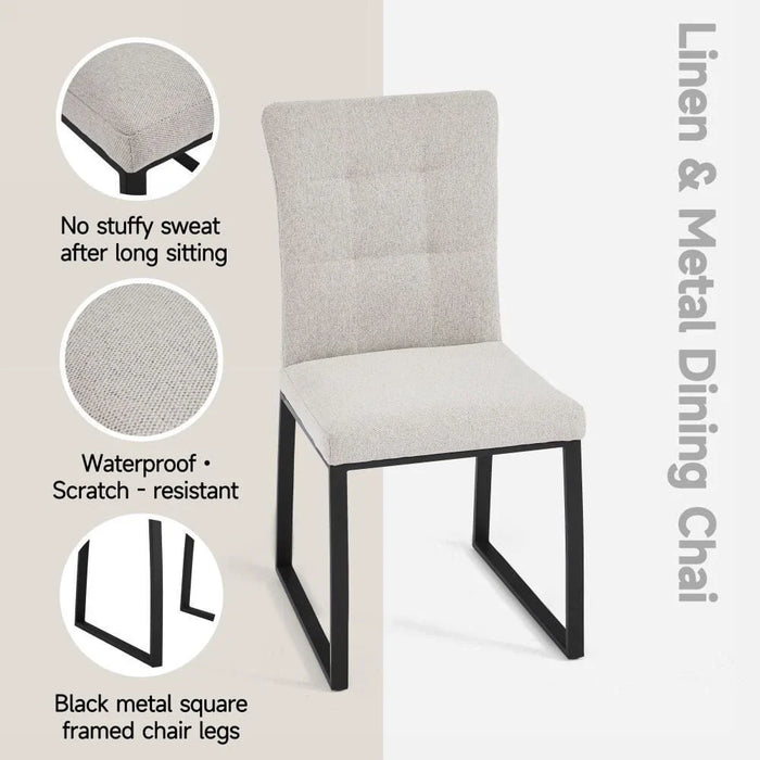 Midland Dining Chair Set of 2 - Beige/Black