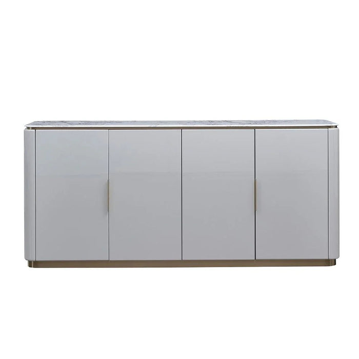 Fortville 4 Door High Gloss Sideboard-Light Grey