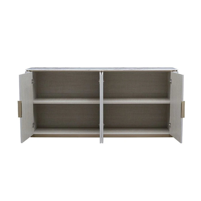 Fortville 4 Door High Gloss Sideboard-Light Grey