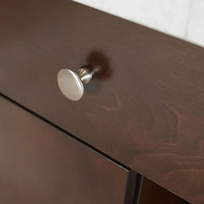 Brody Marble Dining Server -White/Dark Walnut