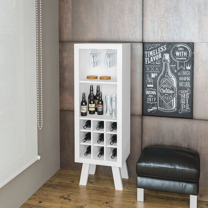 Zen Wine Cabinet with Storage-White-With 2-Year Warranty