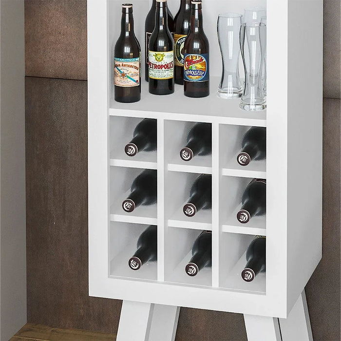 Zen Wine Cabinet with Storage-White-With 2-Year Warranty