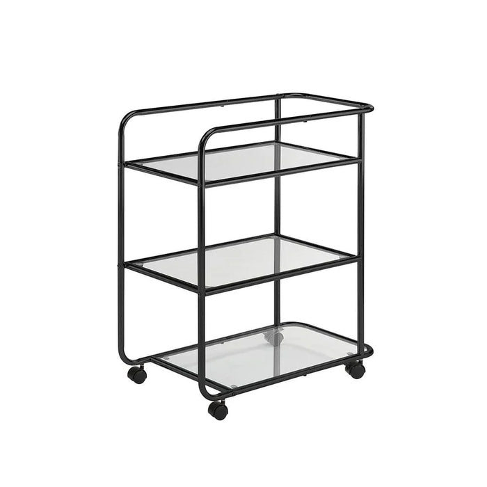 Cosimo 3-Tier Serving Trolley - Black - With 2-Year Warranty