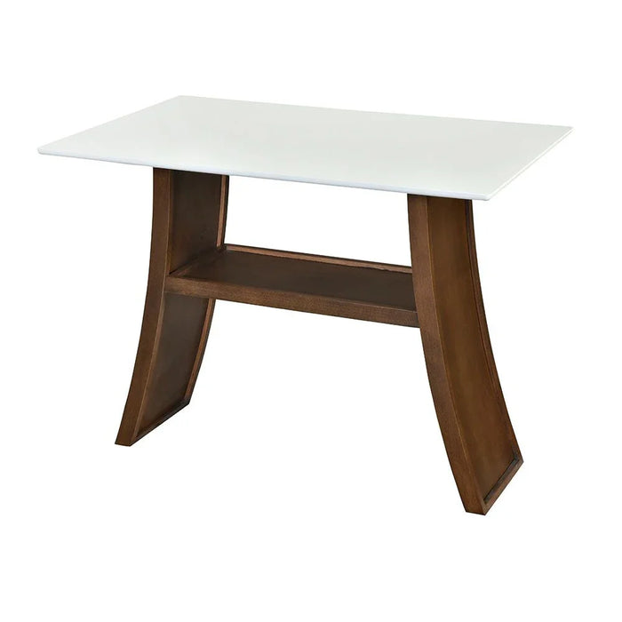 Aurelia Solid Wood Bar Counter-Walnut/Beige-With 2-Year Warranty