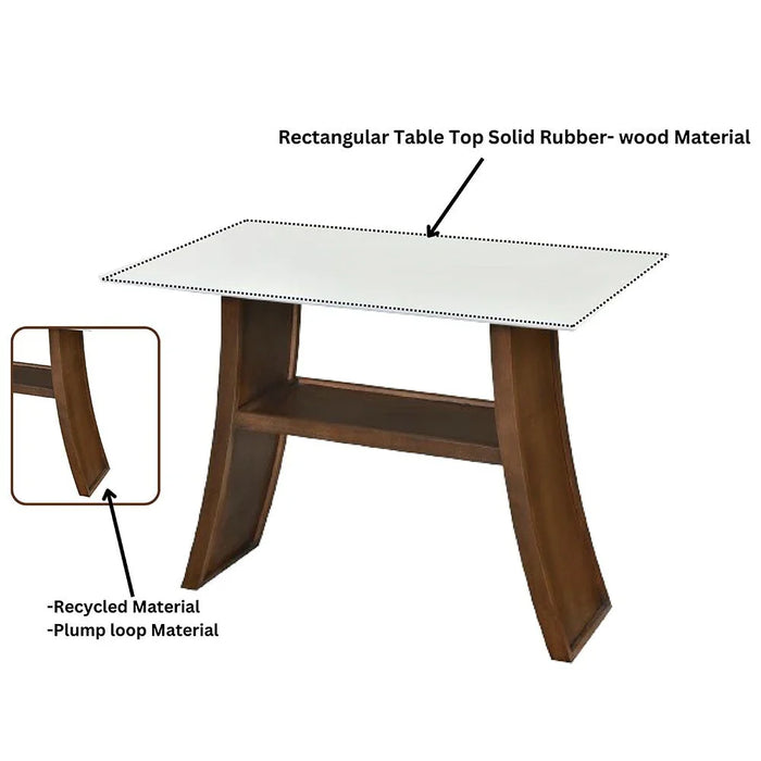 Aurelia Solid Wood Bar Counter-Walnut/Beige-With 2-Year Warranty