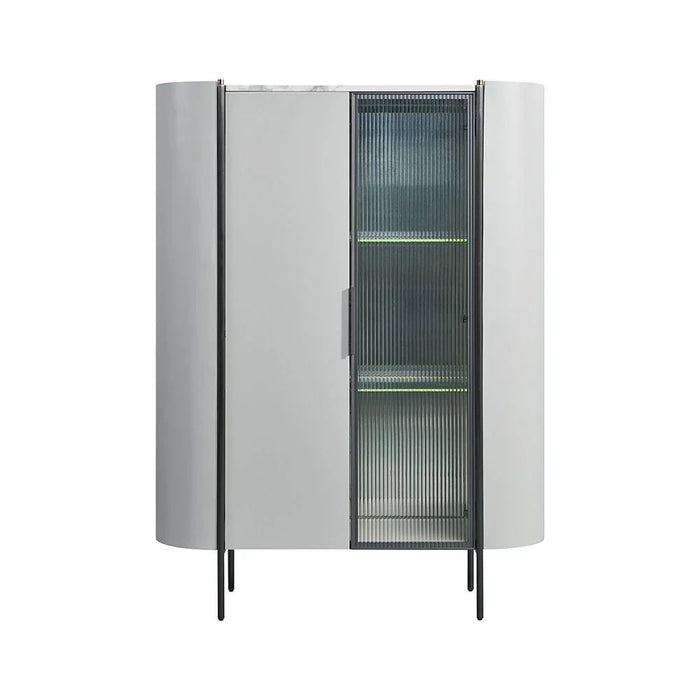 Lenwort Curio Display Cabinet- Beige/Black
