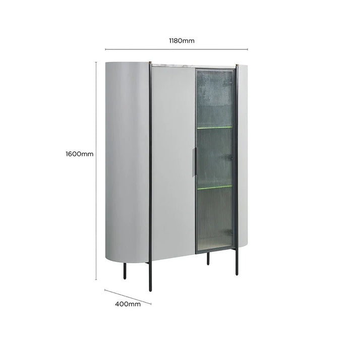 Lenwort Curio Display Cabinet- Beige/Black