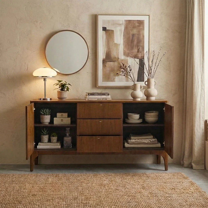 Rorvik Sideboard-Walnut-With 2-Year Warranty